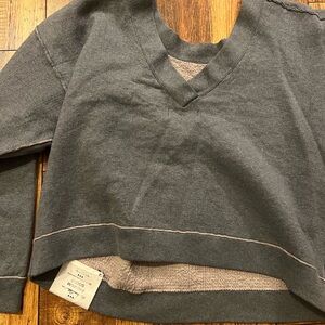 we the free off shoulder reversible pullover